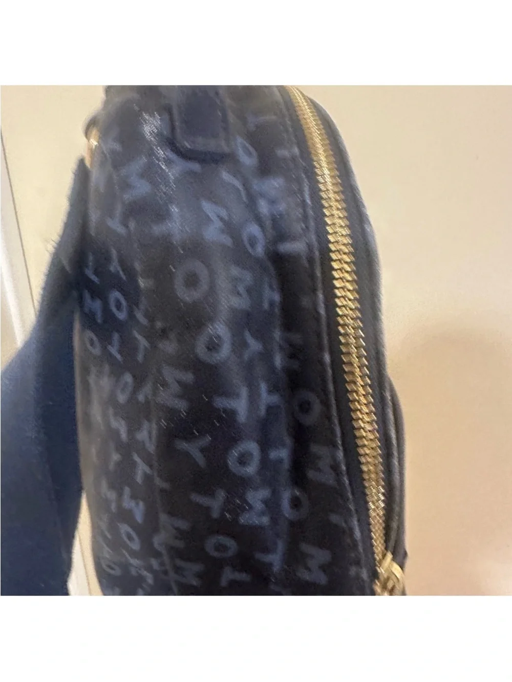 Tommy Hilfiger Navy Mini Backpack with Red & White Center Stripe